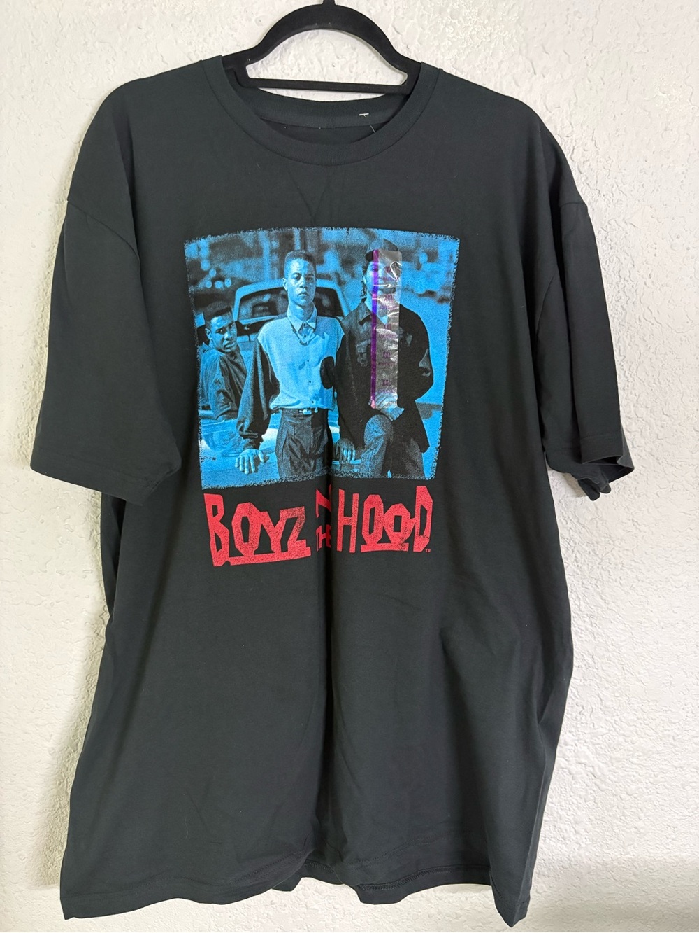 Boyz n the Hood Graphic Tee - Black with Blue & Red Print